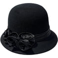 thumbnail image 1 of Slccxzc Elegant Adjustable Fedora Flower Decorated Bowler Hat Versatile Simple Design Dome Top Hat For Party, 1 of 7