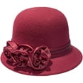thumbnail image 1 of Slccxzc Elegant Adjustable Fedora Flower Decorated Bowler Hat Versatile Simple Design Dome Top Hat For Party, 1 of 7