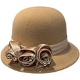 thumbnail image 1 of Slccxzc Elegant Adjustable Fedora Flower Decorated Bowler Hat Versatile Simple Design Dome Top Hat For Party, 1 of 7