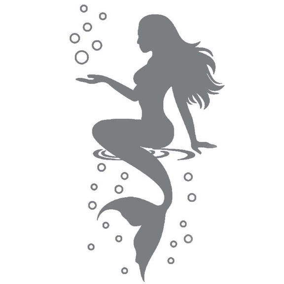 Slccxzc Fashion Mermaid Design Wall Sticker Beautiful Waterproof Decals For Bathroom Toilet Bedroom Decor Home Decoration