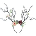 thumbnail image 1 of Slccxzc Floral Deer Antler Headband Forest Fairy Tree Branch Headpiece for Halloween Party, 1 of 7