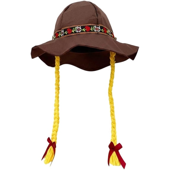 Slccxzc Floral Embroidered Oktoberfest Hat Adult Braided Bavarian Sun Cap