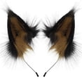 thumbnail image 1 of Slccxzc Fox Wolf Ears Shape Headband Handmade Furry Animal Ear Design Hairband Animal Hair Hoop Head Accessories, 1 of 7