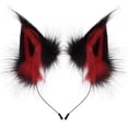 thumbnail image 1 of Slccxzc Fox Wolf Ears Shape Headband Handmade Furry Animal Ear Design Hairband Animal Hair Hoop Head Accessories, 1 of 7