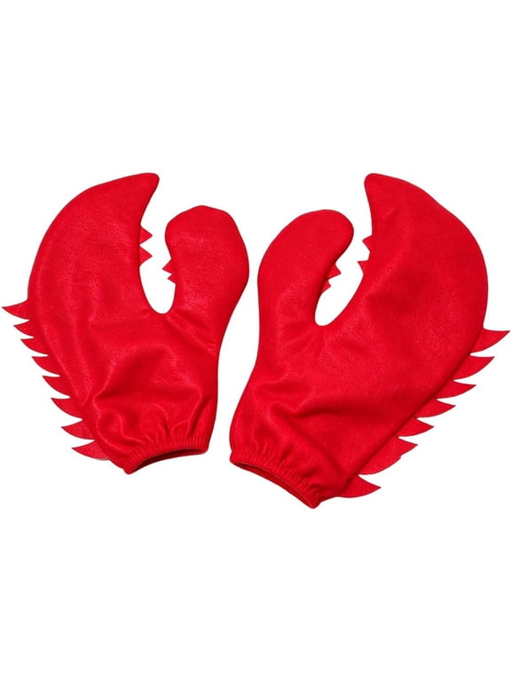 Funny Crab Claws Gloves Funny Animal Design Handwear for Festive Party, 1 Pair, Polyester