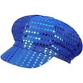 thumbnail image 1 of Slccxzc Glitter Sequin Hat 70s Disco Adult Hat Bling Hats Retro Dance Caps Newsboy Cap Beret for Birthday Party Blue, 1 of 7