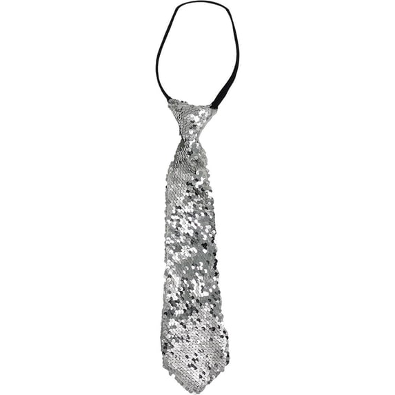Slccxzc Glitter Sequin Zippered Tie Adjustable Pre-Tied Sparkly Necktie Wedding Party