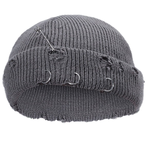 Slccxzc Gothic Beanie Winter Knit Hats Fashion Warm Thick Skullcap Unisex