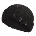 thumbnail image 1 of Slccxzc Gothic Beanie Winter Knit Hats Trendy Metal Pin Y2K Skull Cap Unisex, 1 of 7