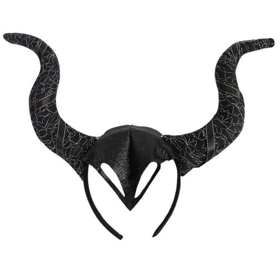 Slccxzc Gothic Black Headband Devil Horns Hair Hoop Party Hair Accessories for Women