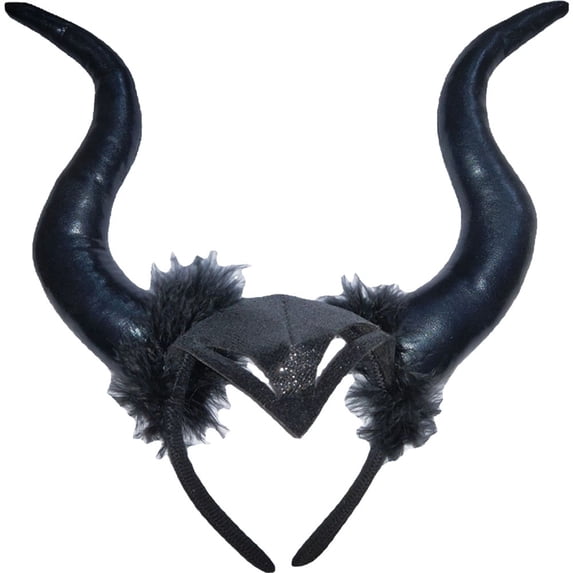 Slccxzc Gothic Black Ram Horns Headband Hair Hoop Party Hair Accessories for Women