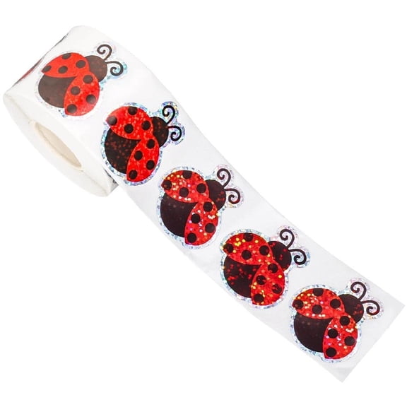 Slccxzc Halloween Sticker, 500Pcs Self-adhensive Ladybug Stickers DIY Envelope Seals Baking Label Paster Self Adhesive Stickers for Halloween Party Decoration