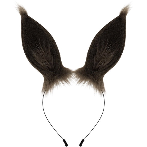 Slccxzc Horse Ears Shape Headband Plush Animal Hairband for Party Props