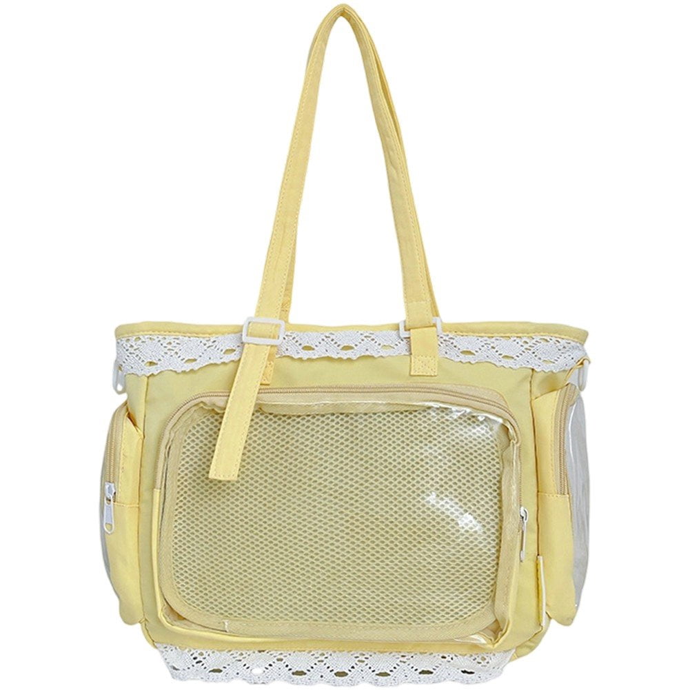 Slccxzc Japanese Style Lace Ita Bag Clear Display Anime Tote Shoulder Crossbody Handbag