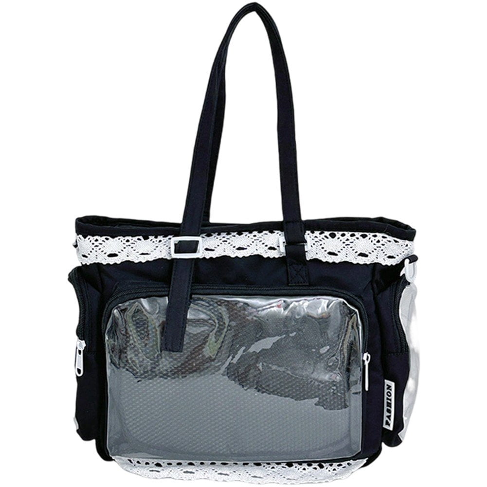 Slccxzc Japanese Style Lace Ita Bag Clear Display Anime Tote Shoulder Crossbody Handbag