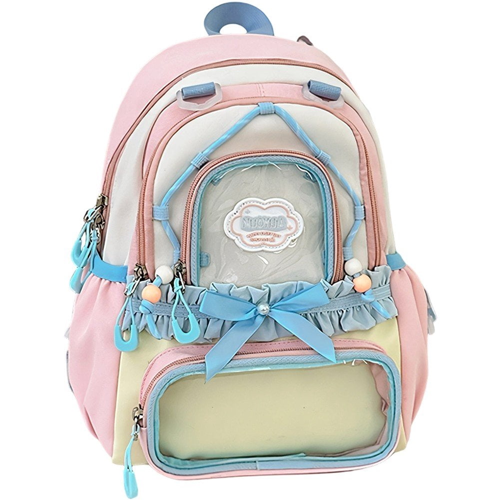 Slccxzc Kawaii Backpack Cute Aesthetic Ita Backpack, Y2K Large Capacity Bag Book Bags With Window Show