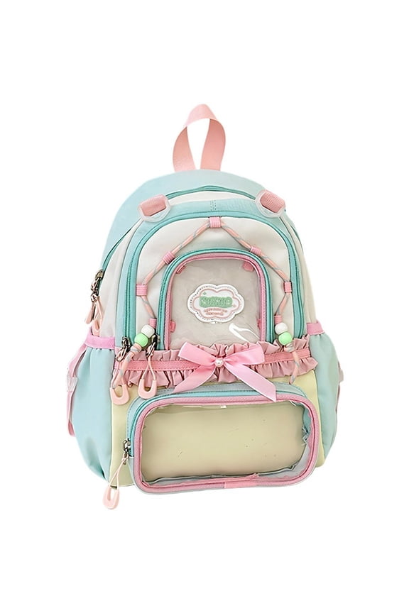 Kawaii Backpack Cute Aesthetic Ita Backpack, Y2K Large Capacity Bag Book Bags With Window Show