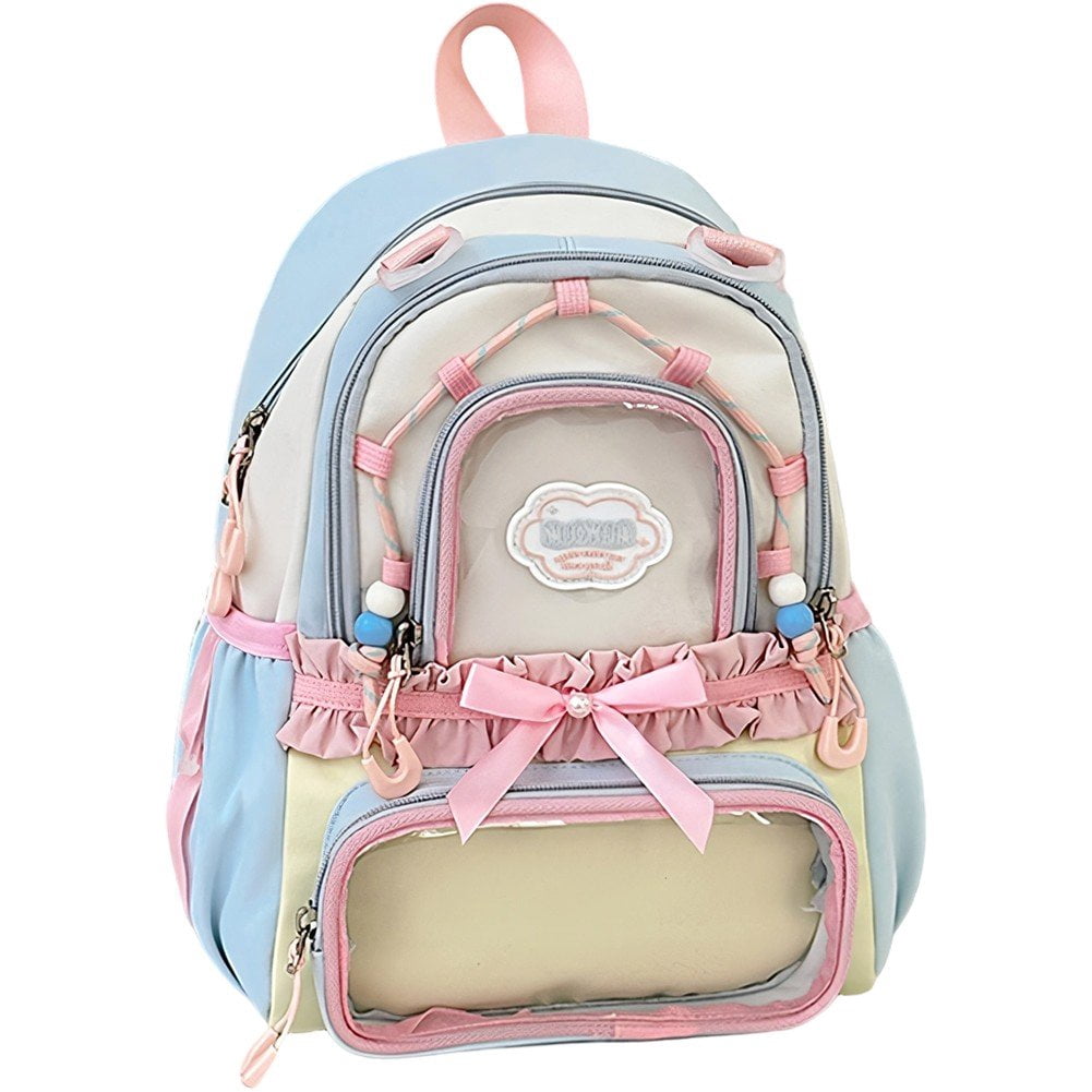 Slccxzc Kawaii Backpack Cute Aesthetic Ita Backpack, Y2K Large Capacity Bag Book Bags With Window Show