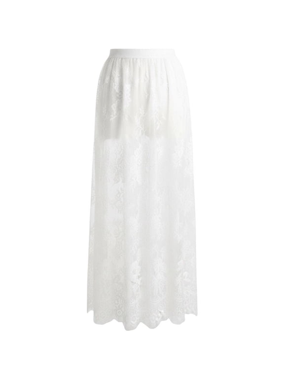 Lace Slip Underskirt, Floral Hem Half Slip for Cheongsam Hanfu Qipao