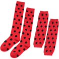 thumbnail image 1 of Slccxzc Ladybird Dots Pattern Fingerless Gloves and Thigh High Socks Set, 1 of 7