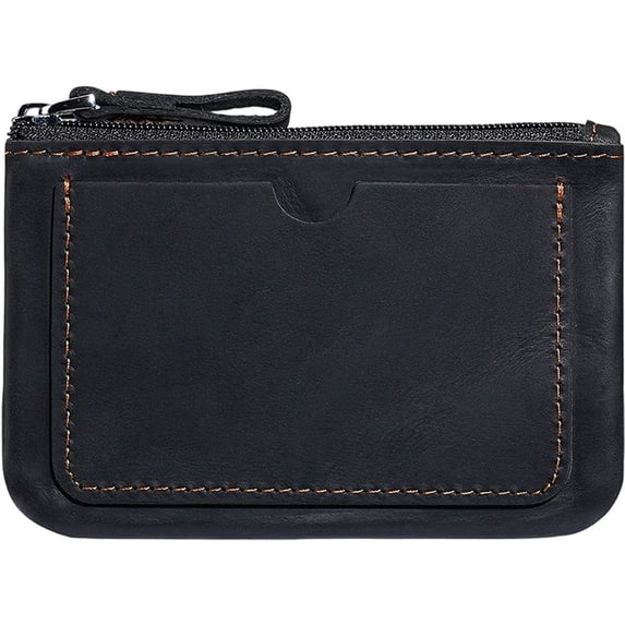 Slccxzc Leather Coin Holder For Men Women Change Purse Zipper Small Wallet Lightweight Mini Coin Purse With Front Card Slot