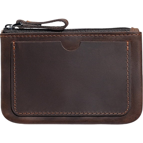 Slccxzc Leather Coin Holder For Men Women Change Purse Zipper Small Wallet Lightweight Mini Coin Purse With Front Card Slot