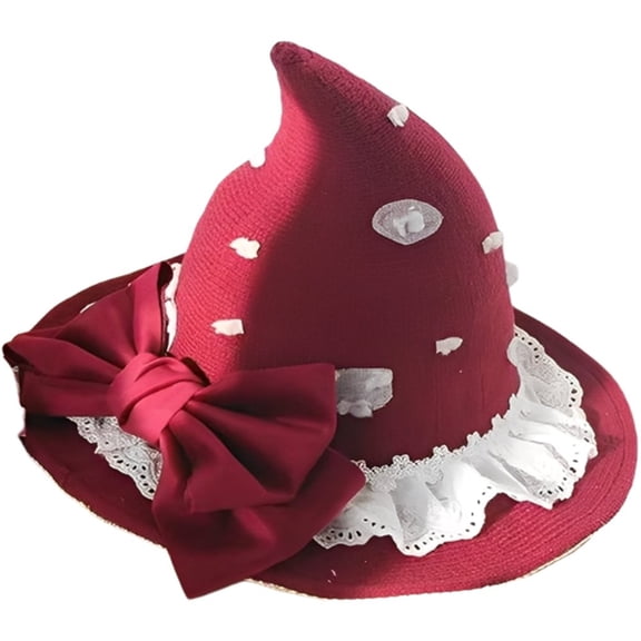 Slccxzc Medieval Mushroom Shape Hat Elegant Pastoral Style Lolita Hat Easter Cap for Women