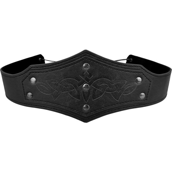 Slccxzc Men Women Medieval Leather Headband Viking Circlet Adjustable Renaissance Party