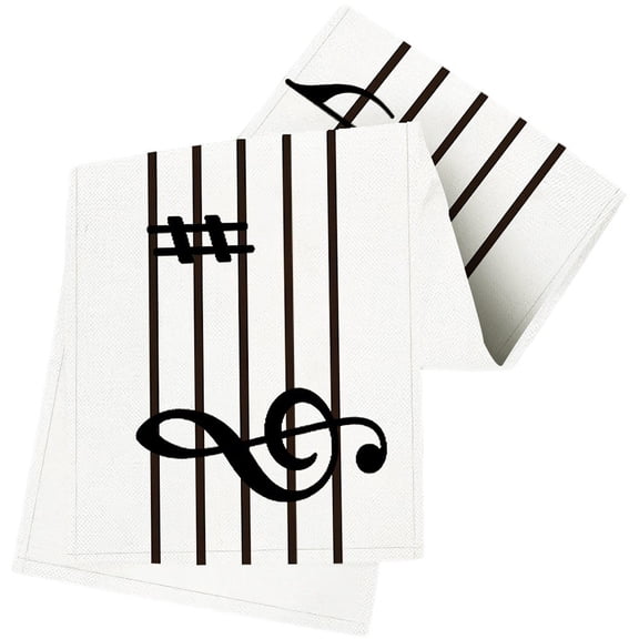 Slccxzc Music Note Print Table Runner, Music Theme Decorations Table Runners with Musical Note Polyester Wedding Table Runner for Table Decor, Bridal Shower, Music Party Decorations