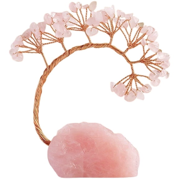 Slccxzc Natural Crystal Tree of Life, Phoenix Tail Crystal Tree Ornament Gemstone Bonsai Decor Money Tree Desk Accessories