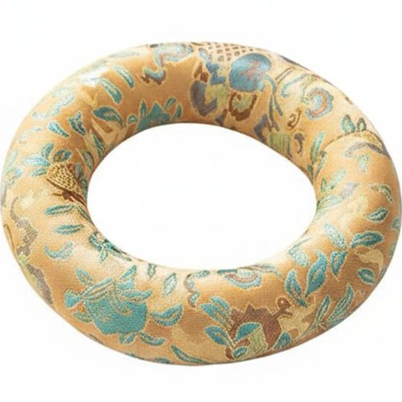 Slccxzc Nepalese Singing Bowl Mat Non Slip Donut Shape Mat Round Cloth Traditional Coasters