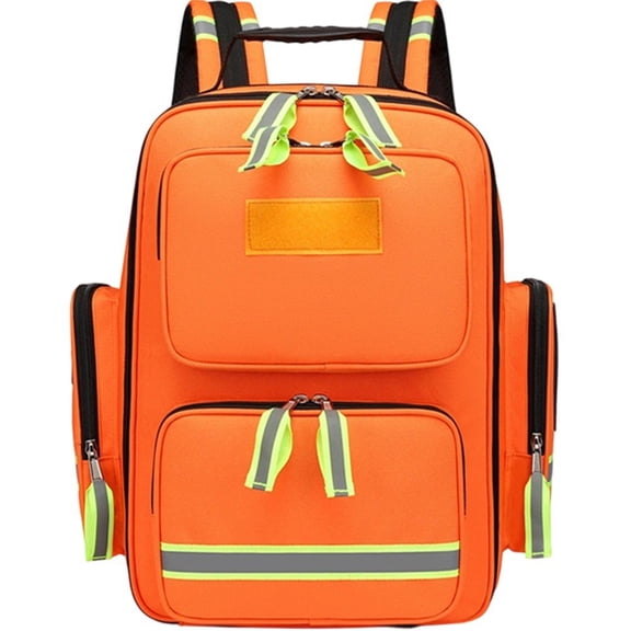 Slccxzc Orange Emergency Rescue Backpack 600D Oxford First Aid Bag for Hiking Camping