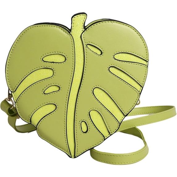 Slccxzc PU Leather Crossbody Bag Women Leaf Shaped Shoulder Bag Purse Elegant Mini Handbag Messenger Bag for Outdoor Travel