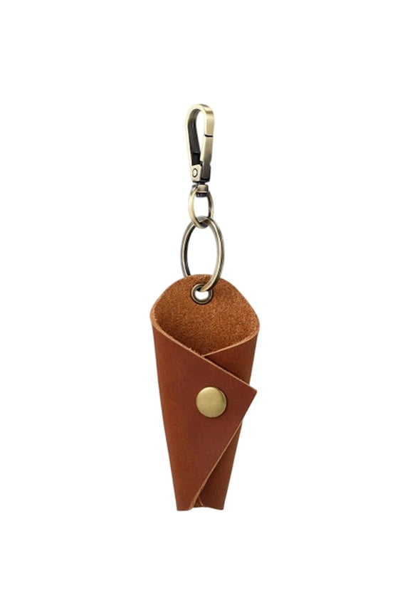 PU Leather Key Wrap Holder Compact Key Organizer Pouch with Keyring for Men Women