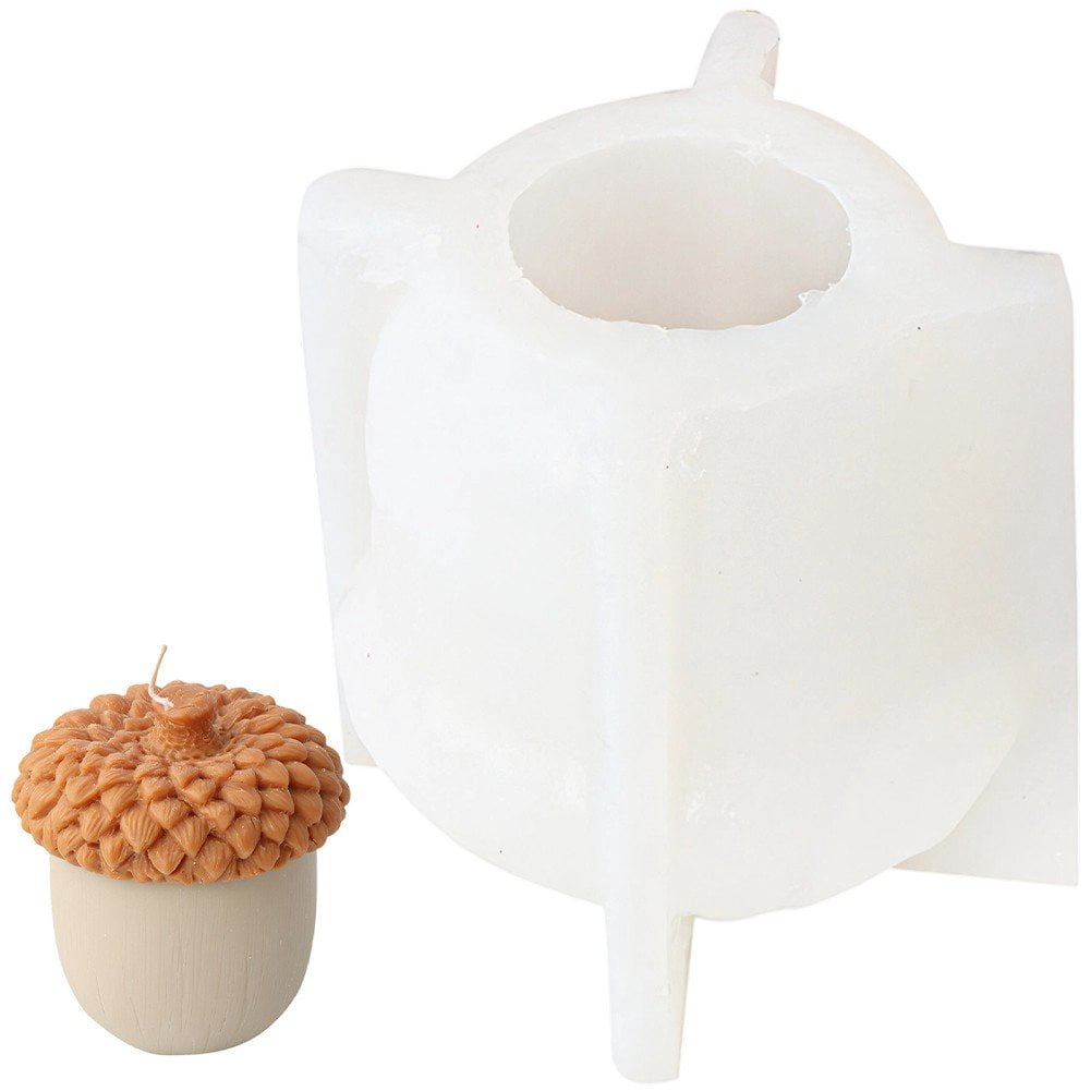 Slccxzc Pine Cone Candle Mold, Big Acorn Silicone Candle Mold Scented Christmas Candle Mould DIY Pinecone Plaster Soap Ornament Mold for Home Decoration
