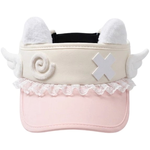 Slccxzc Pink Sweet Baseball Cap Kawaii Cat Ear Hats Lolita Style Fashion Caps Summer Sun Hat