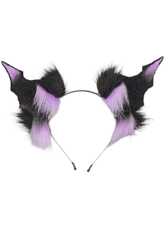 Plush Devil Bat Ear Shape Headband, Gothic Hair Hoop Headpiece Animal Ear Shape Headband for Halloween Accessory Photo Props