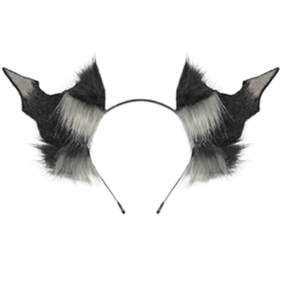 Slccxzc Plush Devil Bat Ear Shape Headband, Gothic Hair Hoop Headpiece Animal Ear Shape Headband for Halloween Accessory Photo Props