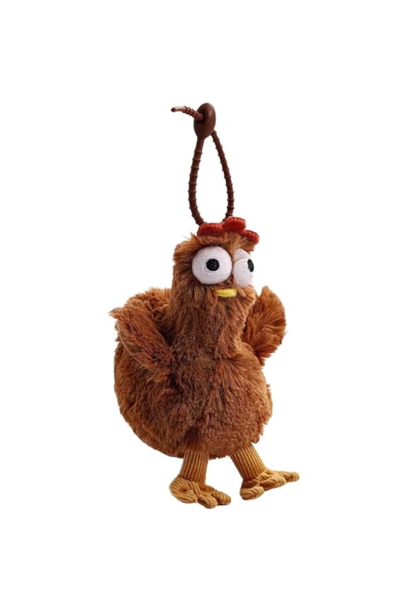 Plush Laying Eggs Chicken Keychain Funny Squeeze Sound Bag Pendant Backpack Decor
