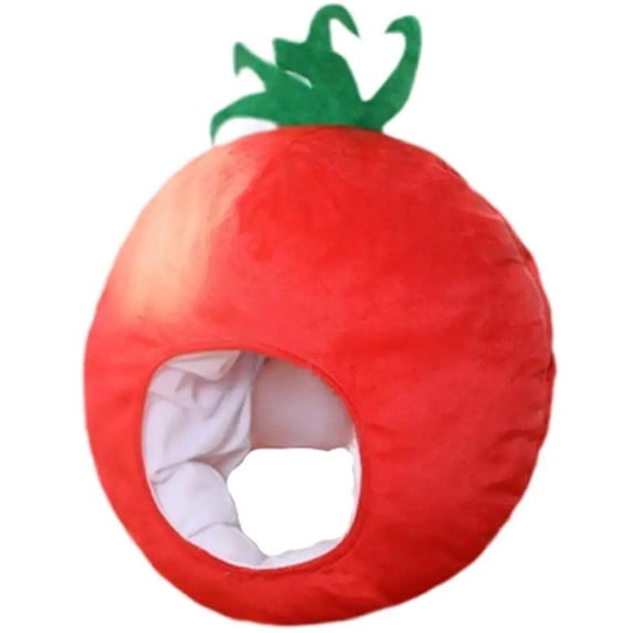 Slccxzc Plush Tomato Shape Hat, Novelty Vegetable Theme Headwear for Parties