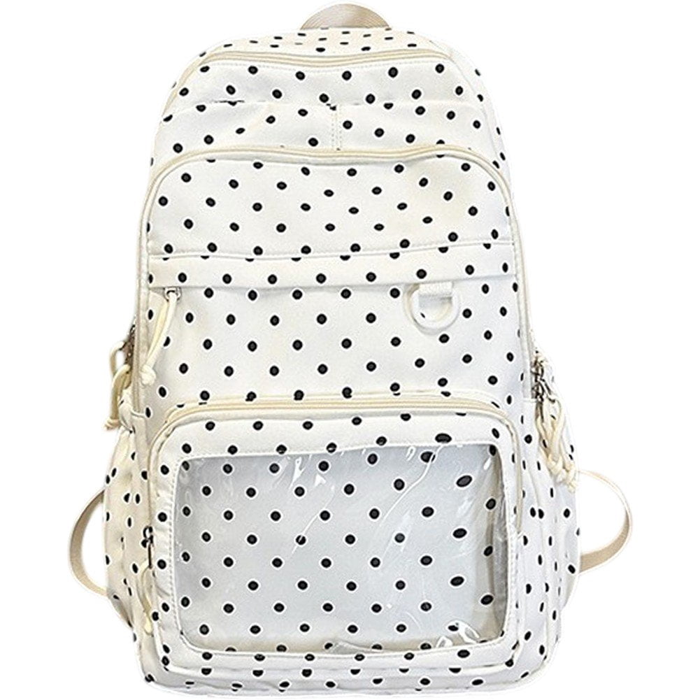 Slccxzc Polka Dot Ita Backpack, Aesthetic Daypack for Travel Daily Use
