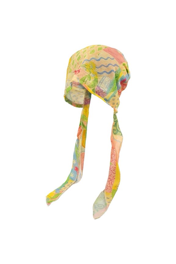 Polyester Floral Print Head Wrap Adult Summer Chemo Beanie