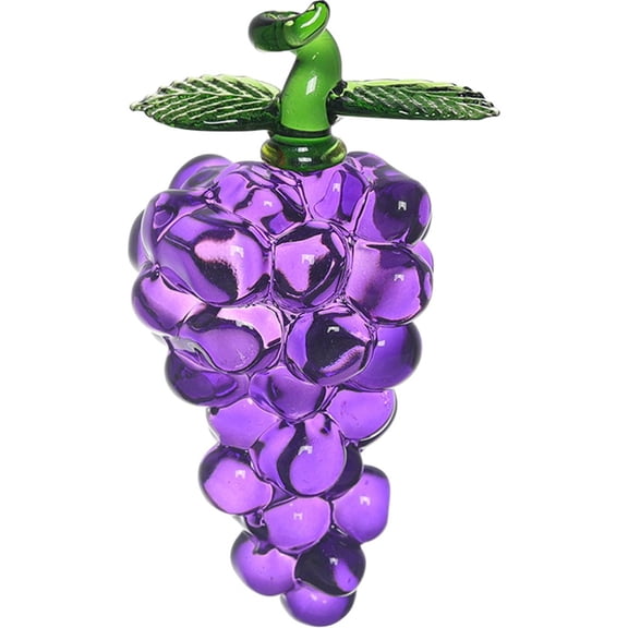 Slccxzc Purple Crystal Grape Ornament, Artificial Crystal Fruit Statue for Desktop Decor