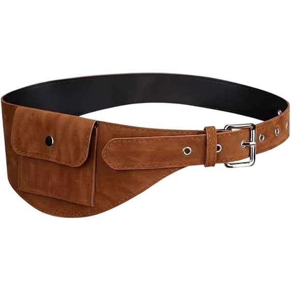 Slccxzc Retro Suede Waist Bag Anti-Theft Belt Bag with Adjustable Strap Lightweight Bum Bag for Travel Daily Commute Sports Hiking