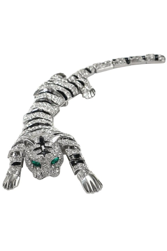Rhinestone Tiger Brooch Animal Lapel Pin Fashion Shoulder Badge