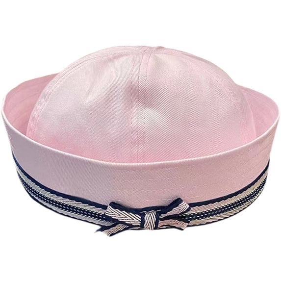 Slccxzc Sailor Hat Navy Yacht Captain Hat with Sweet Bow Sail Hat for Women Party Caps