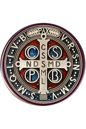 Saint Benedict Brooch Stainless Steel St. Benedict Cross Religious Catholic Pin