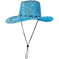 thumbnail image 1 of Slccxzc Sparkly Sequin Cowboy Hat Glitter Western Party Hat, 1 of 7