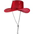 thumbnail image 1 of Slccxzc Sparkly Sequin Cowboy Hat Glitter Western Party Hat, 1 of 7