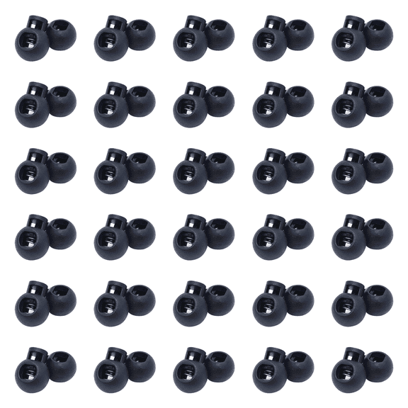 Slccxzc Spring Cord Locks 60pcs Single Hole Spring Toggle Stoppers Buttons Fastener Slider Black Round Elastic Drawstring Rope Locks